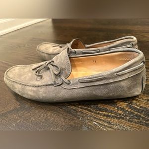 Men’s grey suede Tods loafers